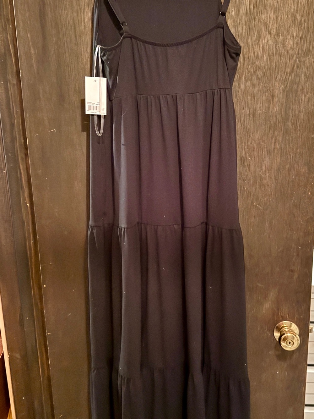 Women’s Black Tiered Maxi Dress - Classic Everyday Style - Picture 2 of 3